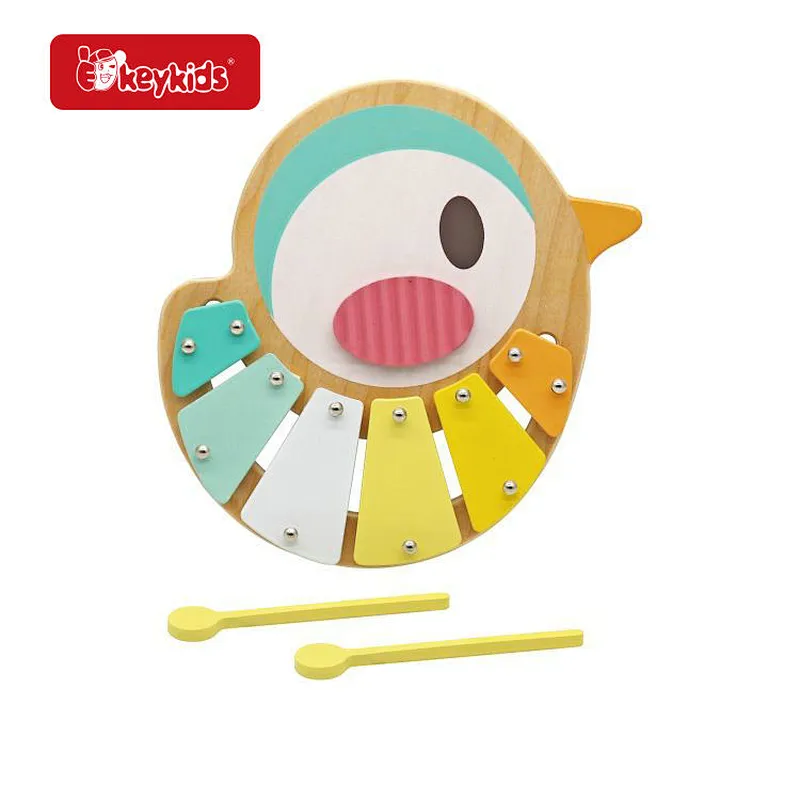 Montessori Musical Instrument Bird Shaped Wooden Xylophone Toy For Kids W07C100