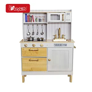 Customize Pretend Play Simulation Modern Wooden Kitchen Toy Set For Kids W10C821